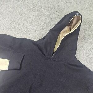 Seattle Cotton Works Hoodie Mens Medium Black Tan Pullover Kangaroo Pocket Logo